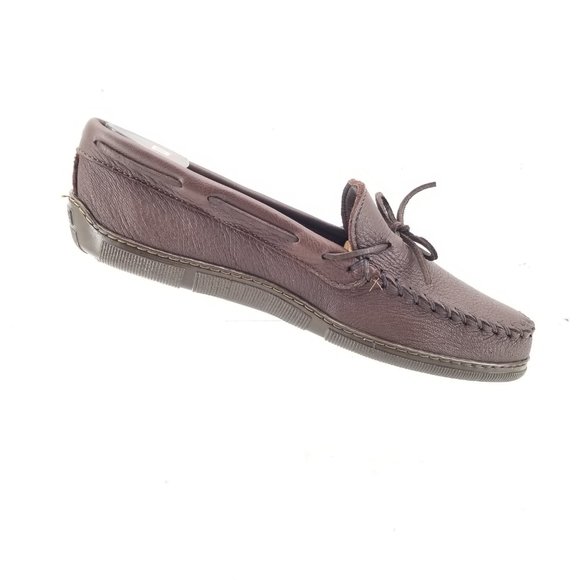 Minnetonka 892W Mens Moose Hide Classic Slip On Moccasins Chocolate Sz 11.5 Wide - Picture 4 of 11